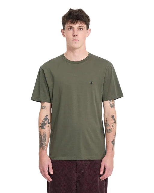 Volcom Stone Blanks tee in wintermoss green with chest stone logo