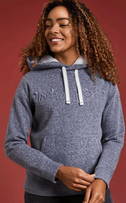 Weird Fish Bodhi Recycled Organic Snow Marl Hoodie Navy - Boardworx