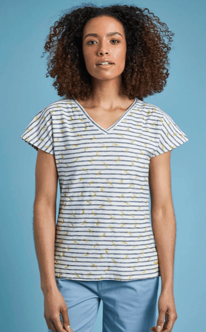 Weird Fish Carlita Organic Cotton T-Shirt Light Cream - Boardworx