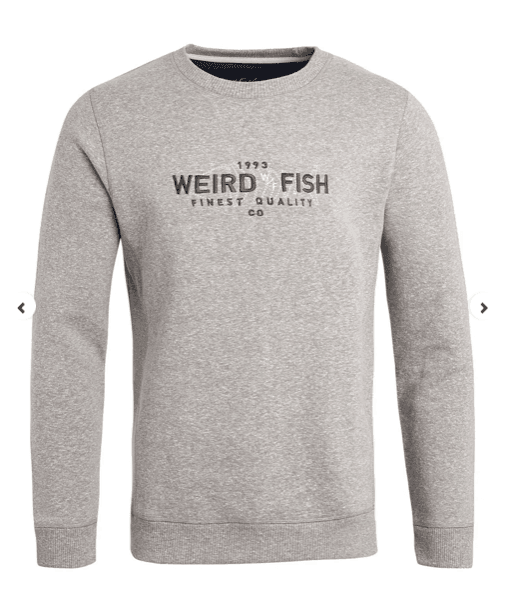 Weird Fish Larkspur Recycled Organic Snow Marl Sweatshirt Grey - Boardworx