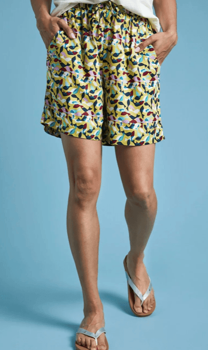 Weird Fish Sundance EcoVero™ Printed Summer Shorts Warm Olive - Boardworx