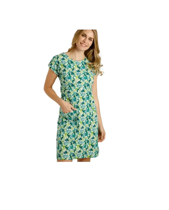 Weird Fish Tallahassee Organic Jersey Dress Kiwi