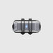 WOO 4.0 kiteboard sensor with blue LED, grey casing, and black mounting straps