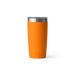 YETI Rambler 10oz Tumbler King Crab Orange with stainless steel lid, back view