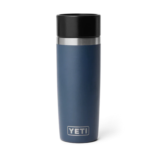 Yeti Rambler 16oz navy travel bottle with HotShot cap, insulated drinkware