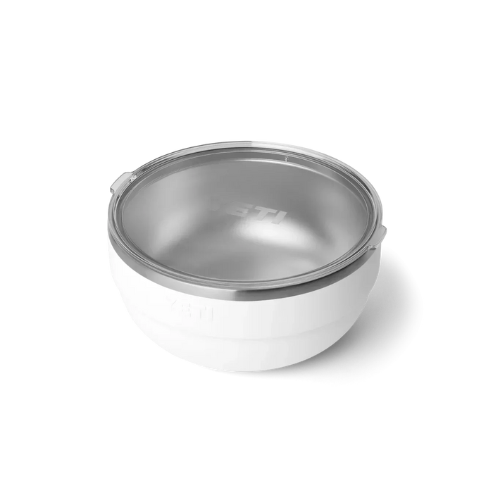 Yeti large insulated white bowl with clear lid for outdoor and watersports use