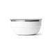 Yeti white insulated bowl with clear lid, large size, stainless steel rim