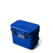 Yeti Roadie 15 Royal Blue hard cool box, three-quarter view closed